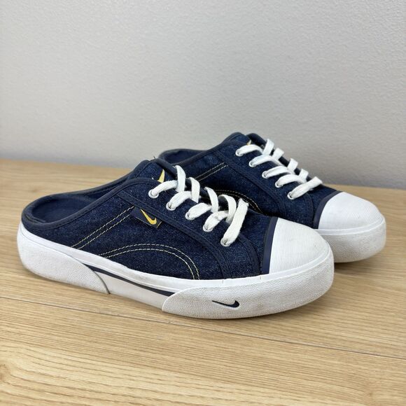 Y2k Nike Hermosa Slip On Denim Mule Shoe Women Size 8 Platform Punk Hip-Hop Vtg - Picture 15 of 15